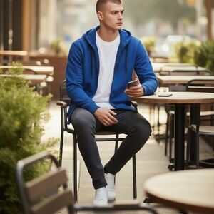 Riflessi Men's 3xl Hoodie Navy Zip-Up Sweater NWT